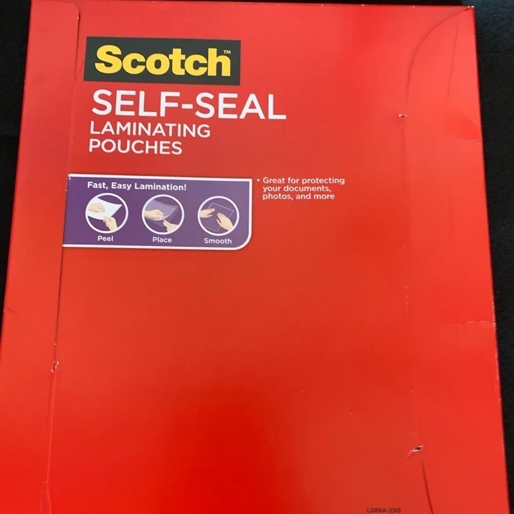Scotch Self Seal Laminating Pouches, NIB, 25 pouches.